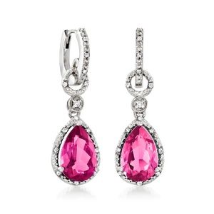 Real diamond and real pink topaz